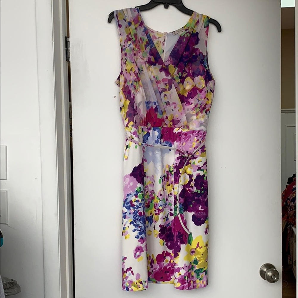 Floral print dress.